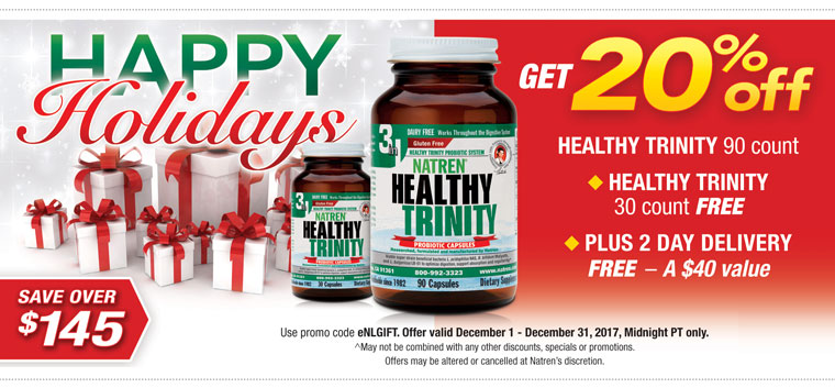 Buy One Healthy Trinity 90-ct, get 20% off and One Healthy Trinity 30-ct FREE